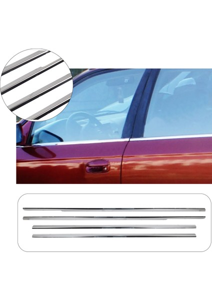 Honda Civic Uyumlu 2002-2006 Krom Cam Çıtası 4 Parça Paslanmaz Çelik