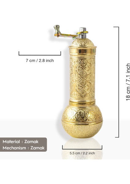 Glıos Sarı Zamak Karabiber, Kahve, Çörek Otu Ve Haşhaş El Değirmeni Öğütücü Grinder 18 Cm modelleri