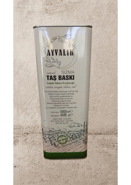 20LT Natural Sızma Taş Baskı Soğuk Sıkım 0.3 Asit Zeytinyağı