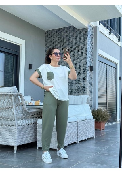 Kadın Kristal Kumaş Garnili Cep Detaylı Ikili Takım fiyatları