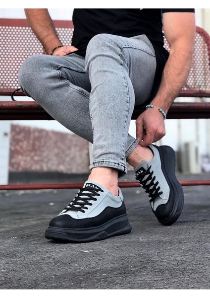 J507 Bağcıklı Ortopedik Taban Erkek Sneaker Günlük Ayakkabı St Gri/siyah fiyatları