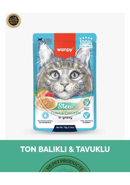Pouch Ton-Tavuk Yaş Kedi Maması 70GR