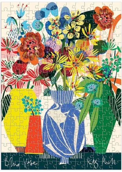 Mavi Vazo Ahşap Puzzle