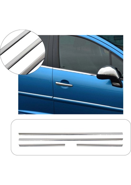 Peugeot 207 Uyumlu Krom Cam Çıtası 4 Parça Paslanmaz Çelik