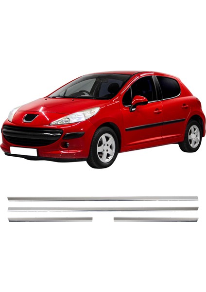 Peugeot 207 Uyumlu Krom Cam Çıtası 4 Parça Paslanmaz Çelik fiyatları