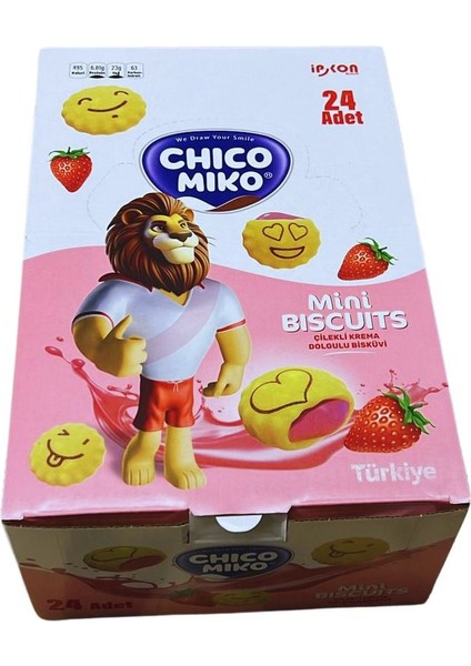 Mini Biscuits Çilekli 24 Adet