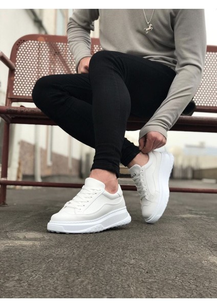 J507 Bağcıklı Ortopedik Taban Erkek Sneaker Günlük Ayakkabı Bt Beyaz fiyatları