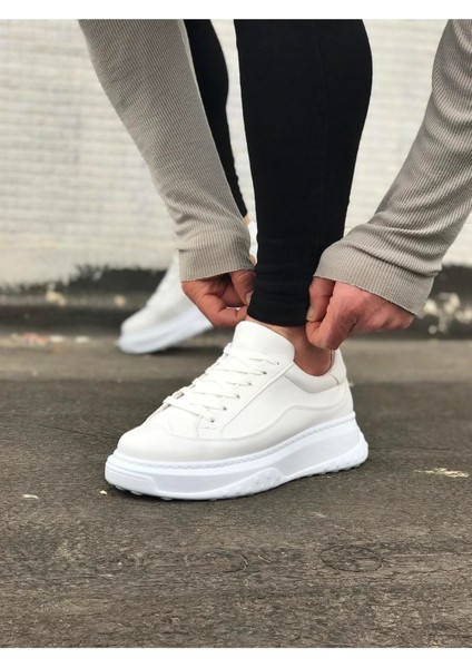 J507 Bağcıklı Ortopedik Taban Erkek Sneaker Günlük Ayakkabı Bt Beyaz modelleri
