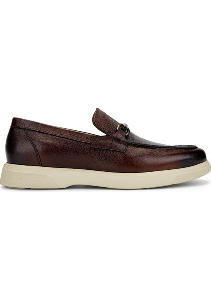 Erkek Hakiki Deri Koyu Taba Loafer Ayakkabı 987 208 Erk Ayk Y25 K.taba