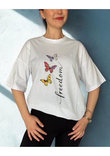 Freedom Oversize T-Shirt %100 Pamuk