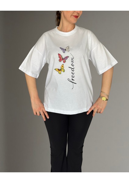 Freedom Oversize T-Shirt %100 Pamuk modelleri