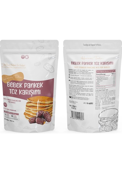 Hurma Tozlu Bebek Pankek Toz Karışımı 300 gr +8 Ay fiyatları