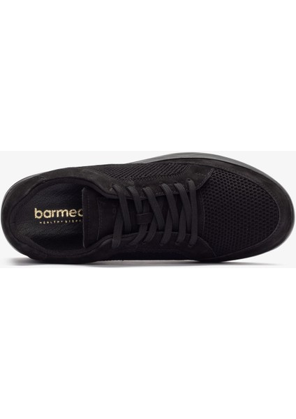 Hakiki Deri-Triko Erkek Günlük Yürüyüş Ayakkabısı - 2401 Nt-Siyah KK064 indirimleri