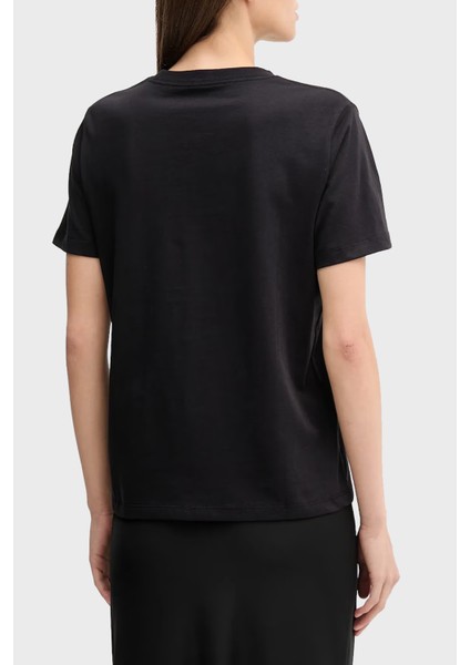 Pamuklu Regular Fit Bisiklet Yaka Logolu T Shirt LV047C856GUB1 Bayan T Shirt LV047C856G Ub1