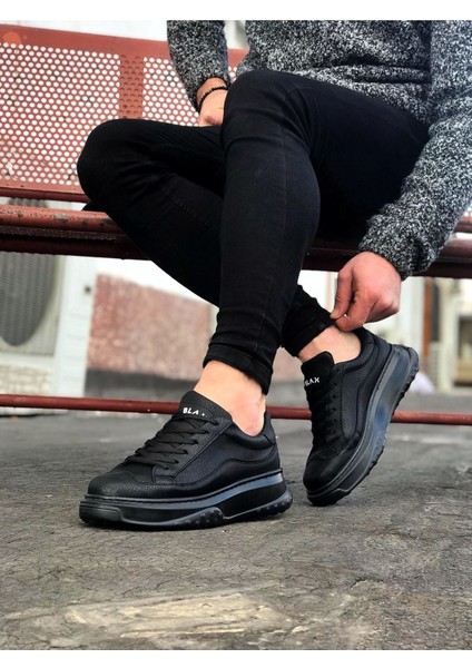 J507 Bağcıklı Ortopedik Taban Erkek Sneaker Günlük Ayakkabı St Siyah fiyatları