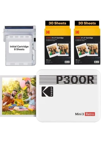 Mini 3 Retro 4pass Taşınabilir Fotoğraf Yazıcısı