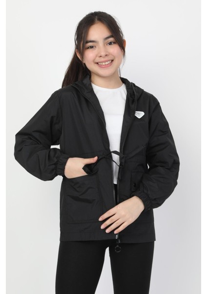 Kız Çocuk Kapüşonlu Cepli Astarlı Cepli Mevsimlik Yağmurluk fiyatları