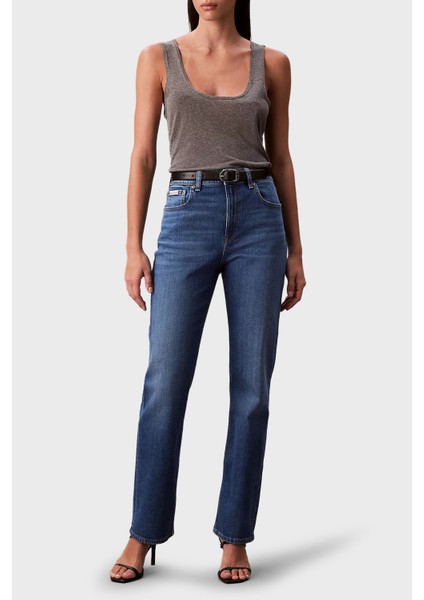 Pamuklu Straight Fit Yüksek Bel Düz Paça Jeans LV047B913GYCC Bayan Kot Pantolon LV047B913G Ycc