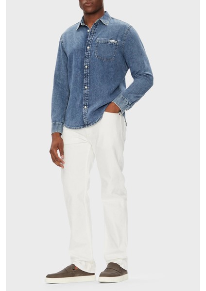 % 100 Pamuk Regular Fit Uzun Kollu Kot Gömlek LV040EM774WHZ Erkek Gömlek LV040EM774 Whz fiyatları