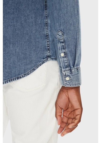 % 100 Pamuk Regular Fit Uzun Kollu Kot Gömlek LV040EM774WHZ Erkek Gömlek LV040EM774 Whz fırsatları