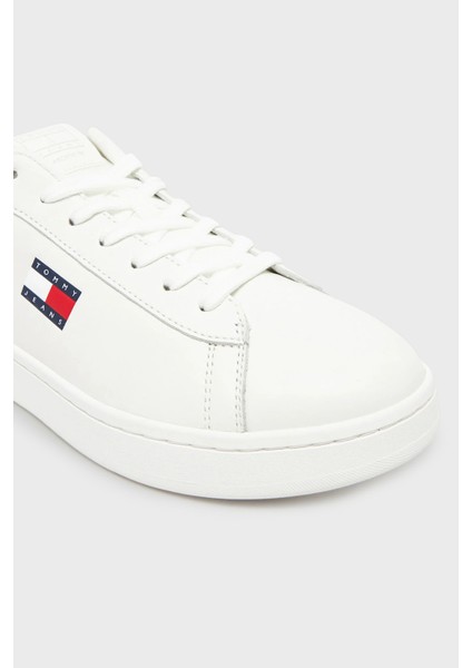 Logolu Deri Sneaker Ayakkabı Erkek Ayakkabı EM0EM01596 0g1 indirimleri