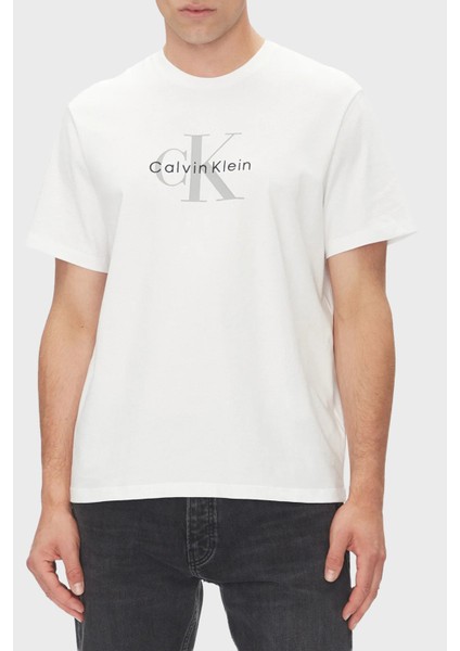 Pamuklu Loose Fit Bisiklet Yaka Logolu T Shirt LV04RB862GYAA Erkek T Shirt LV04RB862G Yaa