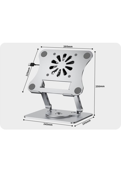 Data Star 360° Dönebilen Fanlı Laptop Standı | Ergonomik ve Serin Kullanım