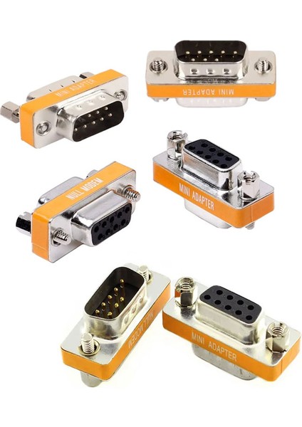 Null Modem 9 Pin Çevirici Erkek -Erkek,dişi-Dişi ,dişi-Erkek 3'lü Set