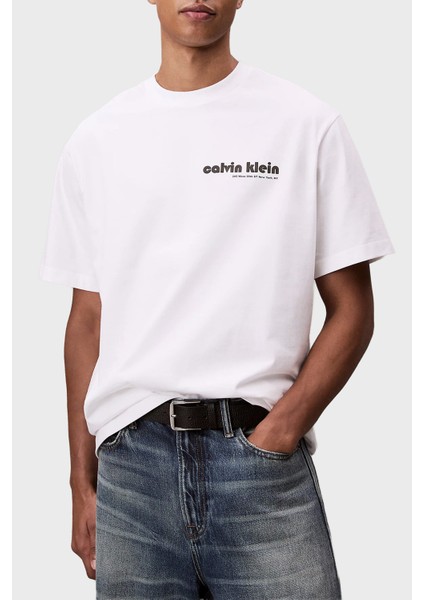 Pamuklu Relaxed Fit Bisiklet Yaka Logolu T Shirt LV04RC829GYAA Erkek T Shirt LV04RC829G Yaa