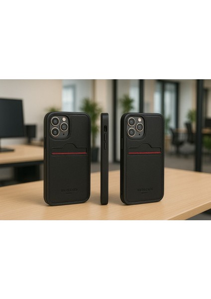 IPHONE 11 Pro Için Kredi Kartlıklı Deri Kılıf