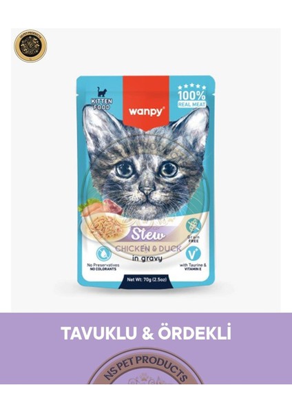 Pouch Tavuk-Ördek Yaş Yavru Kedi Maması 70GR