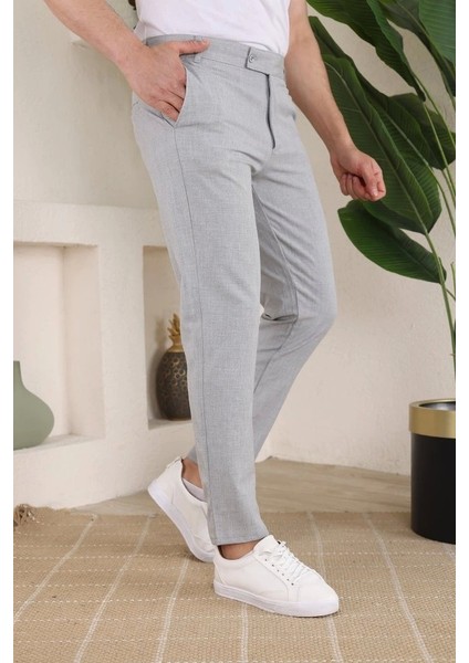 Erkek Slim Fit Likralı Bilek Boy Dilli Kumaş Pantolon fiyatları