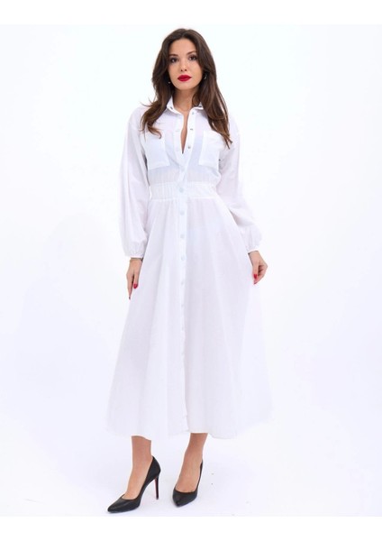 5903 Elbise-Beyaz