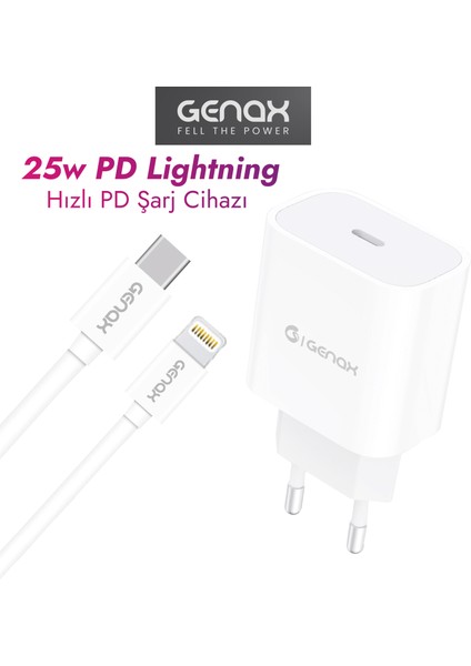 Apple Uyumlu 25W Pd Şarj Seti | Lightning Bağlantılı