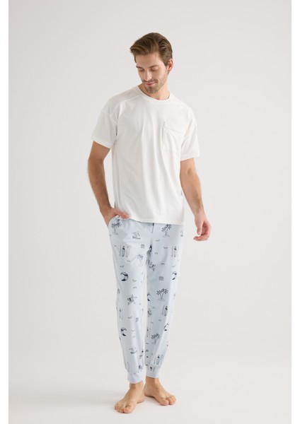 Erkek Pamuklu Kısa Kollu Pijama Üstü modelleri