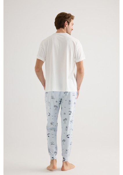 Erkek Pamuklu Kısa Kollu Pijama Üstü fırsatları