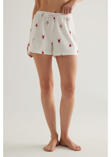 Kadın Pamuklu Şort Pijama Altı