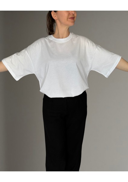 Unisex Oversize Geniş Kesim %100 Pamuk Yumuşak Dokulu Bisiklet Yaka indirimleri