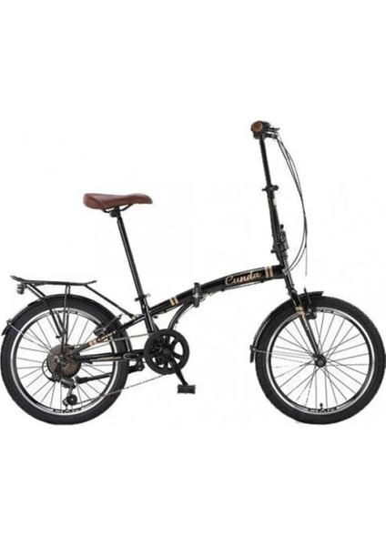 2034 Cunda Katlanır Bisiklet V 20 Jant 6 Vites Black Gold