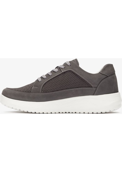 Hakiki Deri-Triko Erkek Günlük Yürüyüş Ayakkabısı - 2401 Nt-Gri KK064 fiyatları