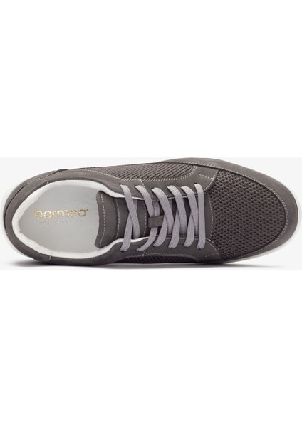 Hakiki Deri-Triko Erkek Günlük Yürüyüş Ayakkabısı - 2401 Nt-Gri KK064 indirimleri