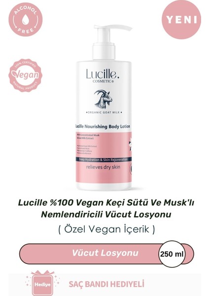 %100 Vegan Keçi Sütü ve Musk'lı Nemlendiricili Vücut Losyonu 250 ML - Niacinamide Içerikli fiyatları