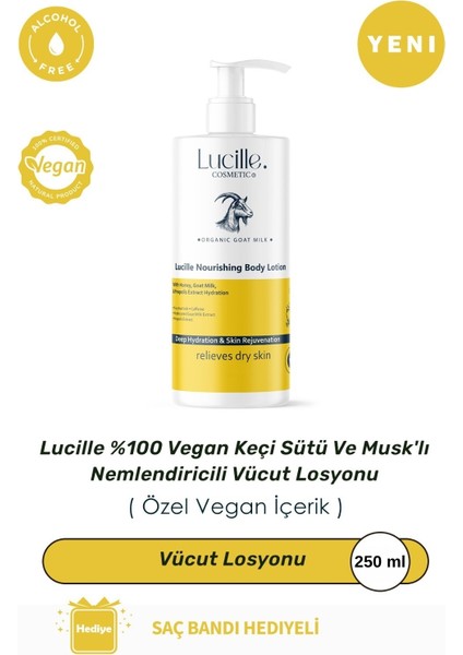 %100 Vegan Keçi Sütü ve Ballı Nemlendiricili Vücut Losyonu 250 ML - Niacinamide Içerikli