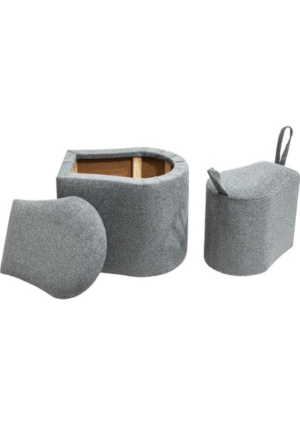 Linos Bohem Matruşka Puf/bench Seti, Gri