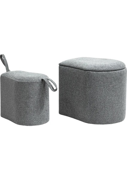 Linos Bohem Matruşka Puf/bench Seti, Gri