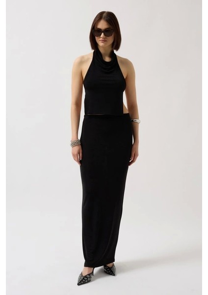 Parlak Kumaş Maxi Etek fiyatları