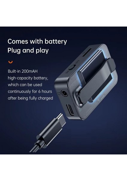 Mikro Hafıza Kart Girişli Bluetooth 5.0 Ses Alıcısı Verici LED Ekranlı Mp3 Çalar