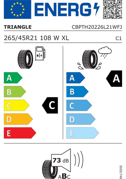 265/45 R21 108W Xl Triangle Effexsport TH202 Oto Yaz Lastiği (Üretim Yılı:2024)