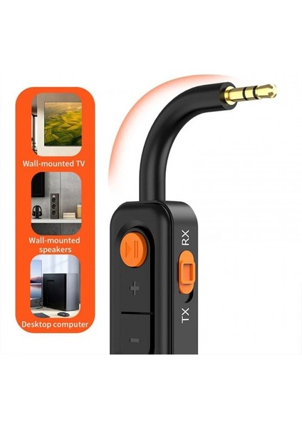 Bluetooth V5.4 Alıcı Verici Mikrofonlu 3.5mm Aux Bluetooth Adaptör