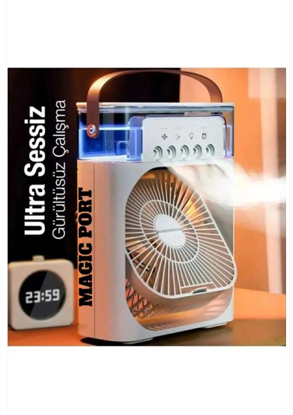 Taşınabilir Hava Nemlendirici Fan ve Buhar Makinesi, Rgb Işıklı, Ev ve Ofis Için Mükemmel